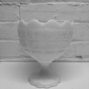 Vintage Milk Glass Dish. Pedestal Compote
